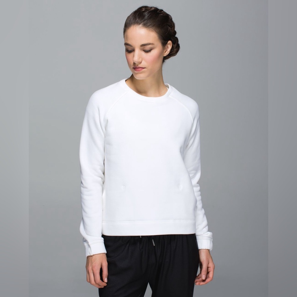 Lululemon Snapshot Crew Polartec Fleece Sweatshirt in White, Women’s size 4